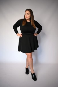 SPÓDNICA Z SZORTAMI ISABEL CZARNA